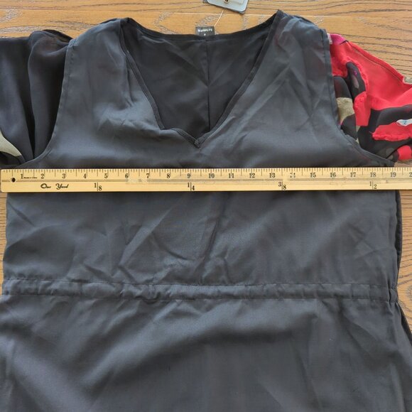 Silk Threads Sheer Black Tunic Dress Sz S With Abstract‎ Pattern Sequin Sleeve - Picture 14 of 16